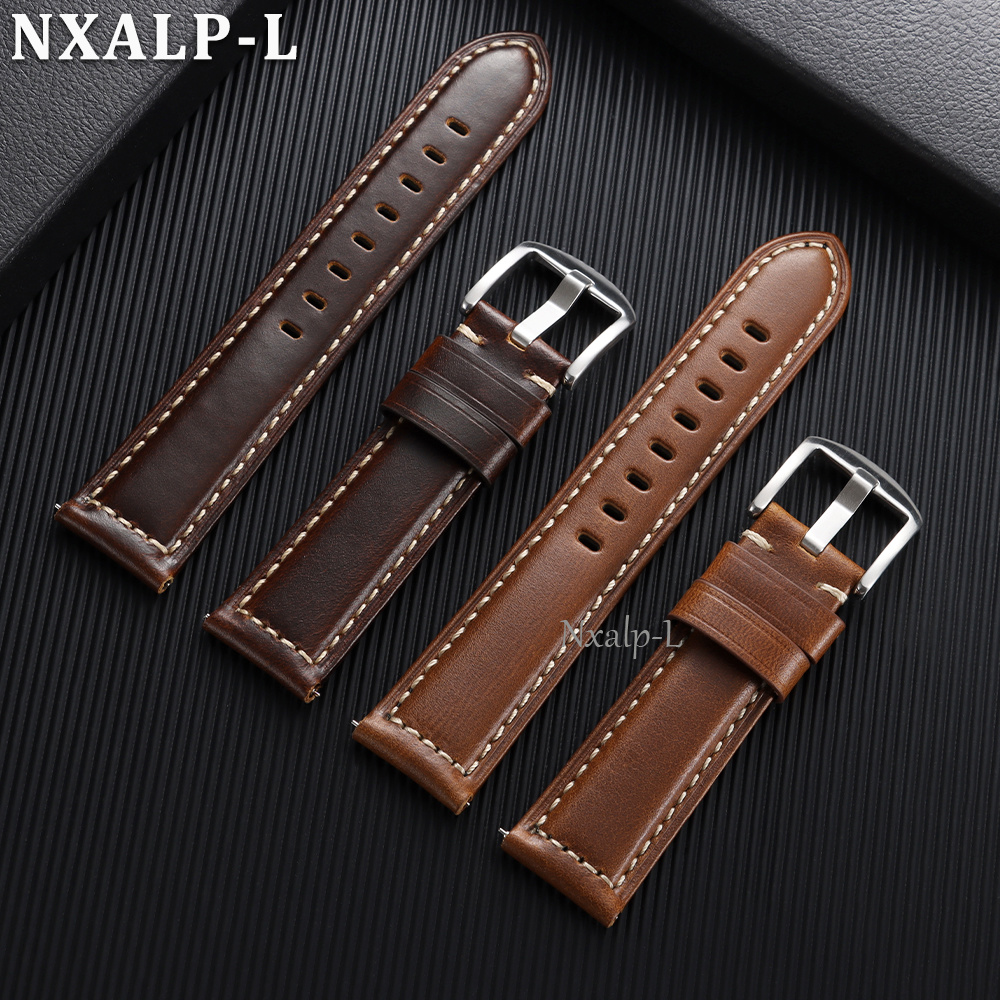 Oil Wax Cowhide Strap 18 20mm  - đánh giá và giá Omega Watch Speedmaster