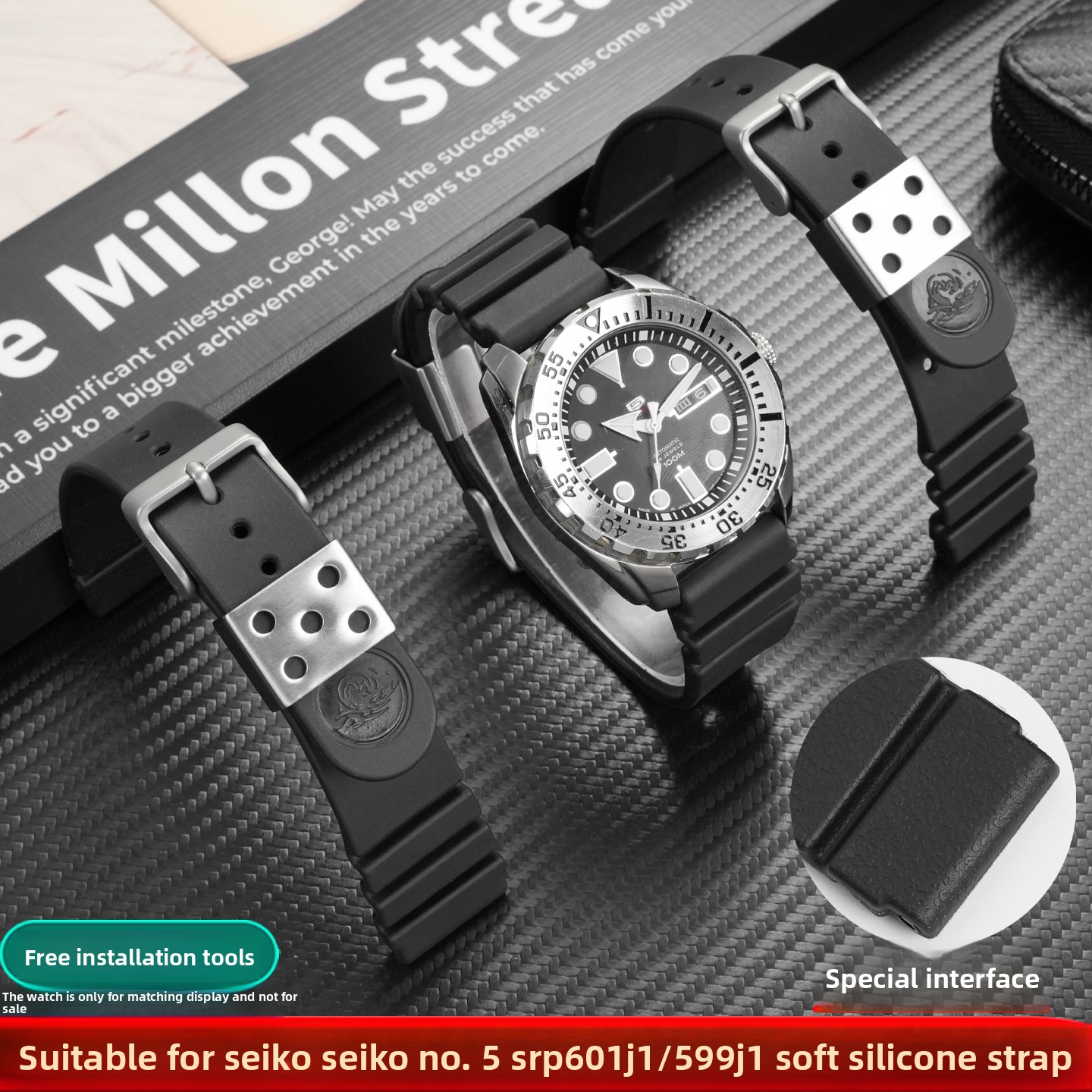 22mm silicone watch band For S - đánh giá và giá Seiko Watch 5 Sports